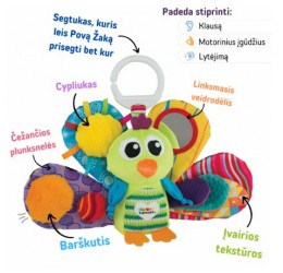 Pakabinamas kūdikių žaislas "Povas"