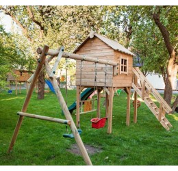 Žaidimų aikštelė su nameliu ir sūpynėmis - Cozy