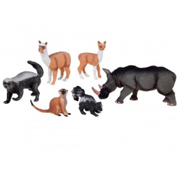 Įvairių safari gyvūnų figūrėlės