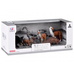 Įvairių safari gyvūnų figūrėlės (lama, lemūras ir kiti gyvūnai)
