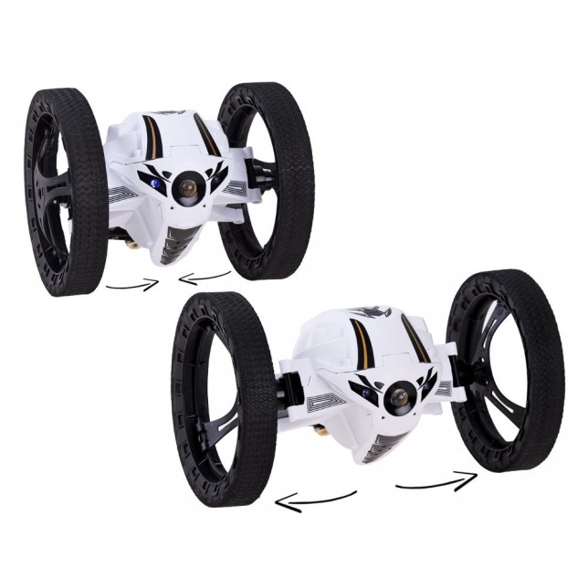 RC baltos spalvos triukinis automobilis