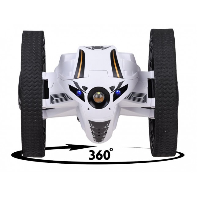 RC baltos spalvos triukinis automobilis