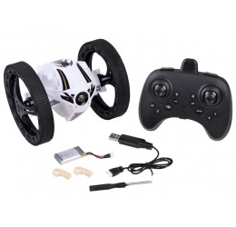 RC baltos spalvos triukinis automobilis