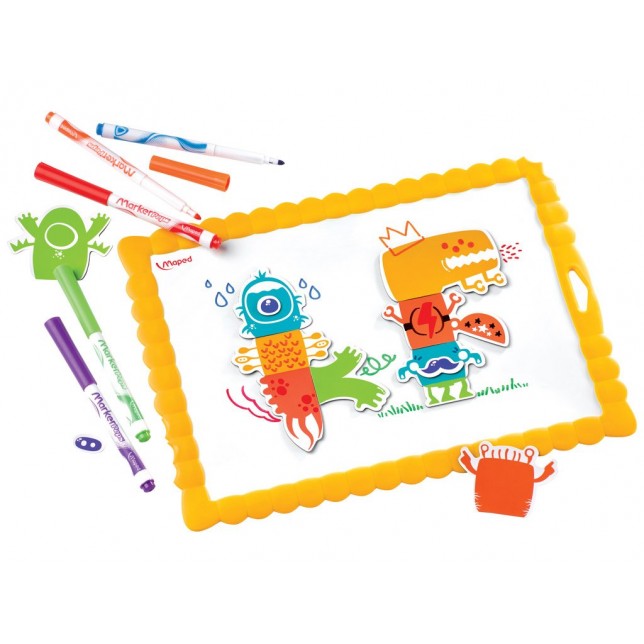 Piešimo rinkinys su magnetine lenta "Maped Creativ Artist Board Monsters"