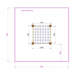 Tinklinė lynų laipynė - Qube 200x200 cm