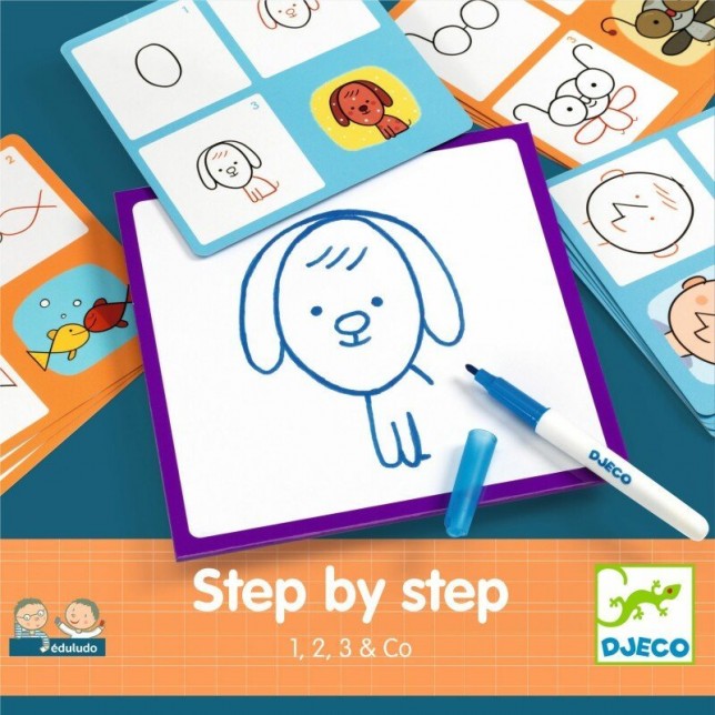 Mokomasis piešimo rinkinys "Step by step"