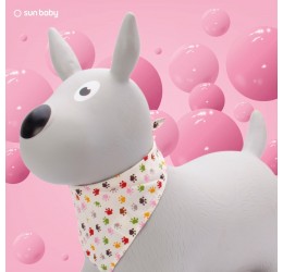 Pilkas guminis šokliukas šuniukas - PIESIO 53 cm