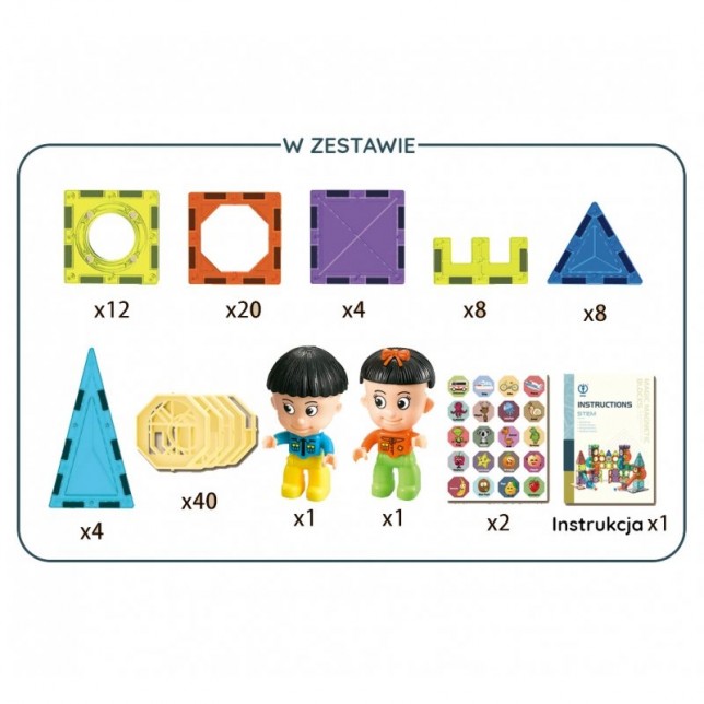 Magnetinės kaladėlės su paveikslėliais - 98 vnt