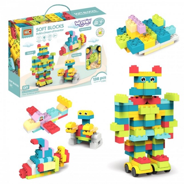 Minkštų kaladėlių rinkinys - Soft blocks 138 vnt