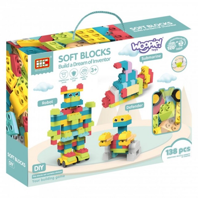 Minkštų kaladėlių rinkinys - Soft blocks 138 vnt