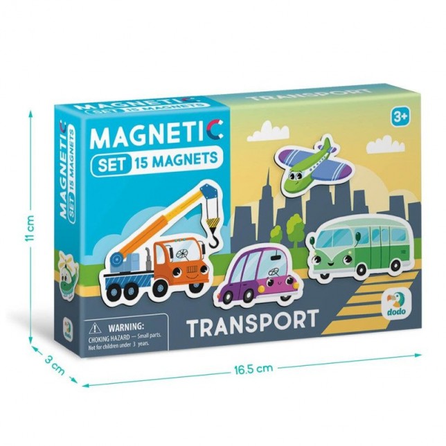 DODO magnetukų rinkinys "Transportas"