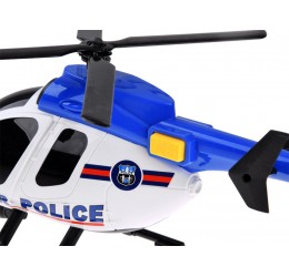 Policijos sraigtasparnis ir automobilis