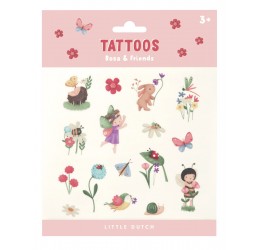 Little dutch vaikiškos laikinos tatuiruotės "Rosa and Friends"