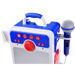 Muzikinė kolonėlė su mikrofonu (mėlyna)