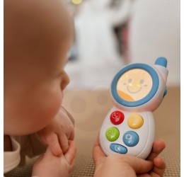 Interaktyvus telefonas su garsais, mėlynas