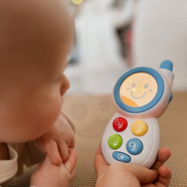 Interaktyvus telefonas su garsais, mėlynas
