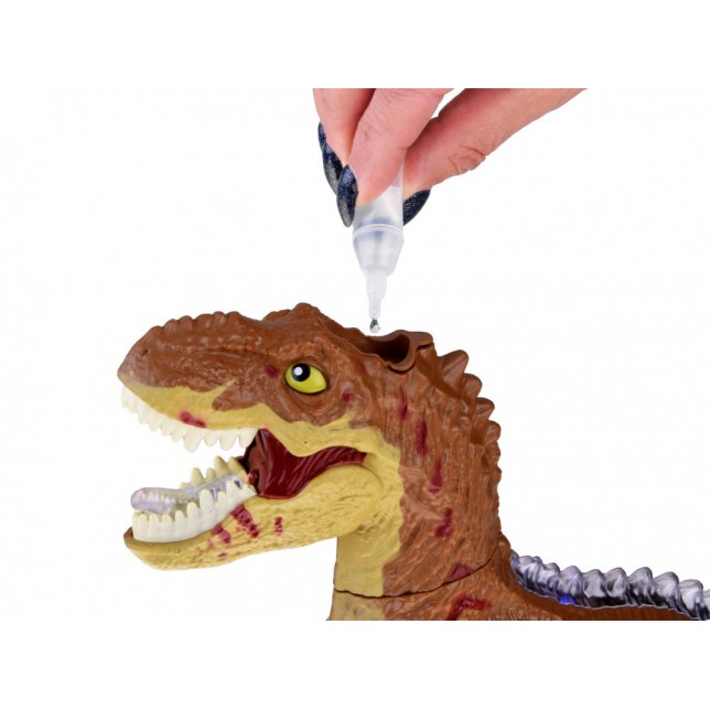 RC riaumojantis, garais kvėpuojantis dinozauras, rudas