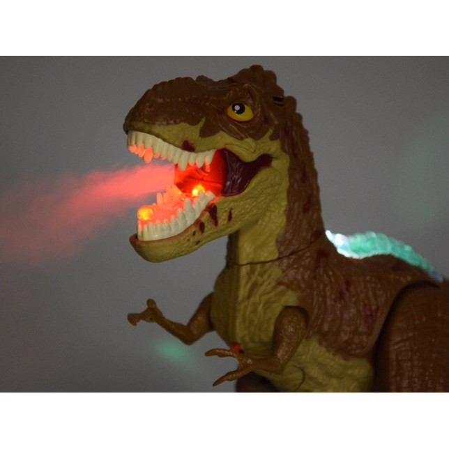 RC riaumojantis, garais kvėpuojantis dinozauras, rudas