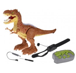RC riaumojantis, garais kvėpuojantis dinozauras, rudas