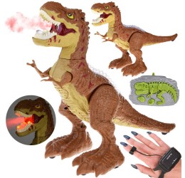 RC riaumojantis, garais kvėpuojantis dinozauras, rudas