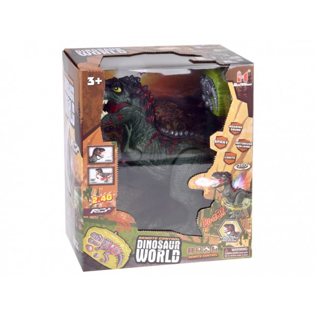 RC riaumojantis, garais kvėpuojantis dinozauras, žalias