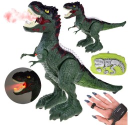 RC riaumojantis, garais kvėpuojantis dinozauras, žalias