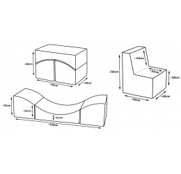 Minkštas baldų komplektas - Play furniture / 3 vnt