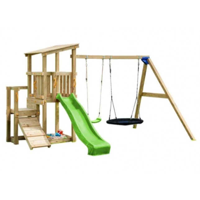 Žaidimų aikštelė su 2 čiuožyklomis - COMBO SWING