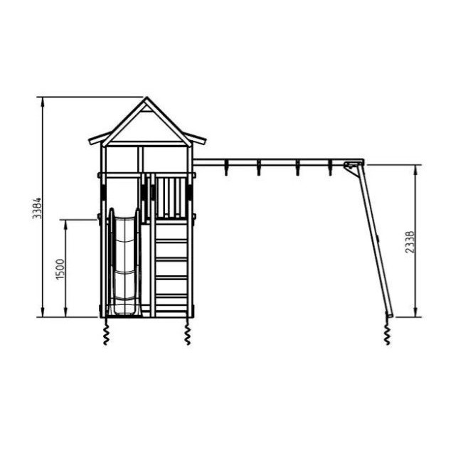 Medinės konstrukcijos žaidimų aikštelė - Playground