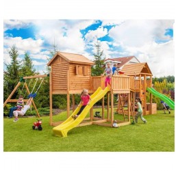 Didelė žaidimų aikštelė su namukais - FORTRESS Toybox Rainbow