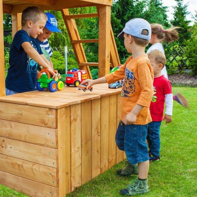 Didelė žaidimų aikštelė su namukais - FORTRESS Toybox Rainbow