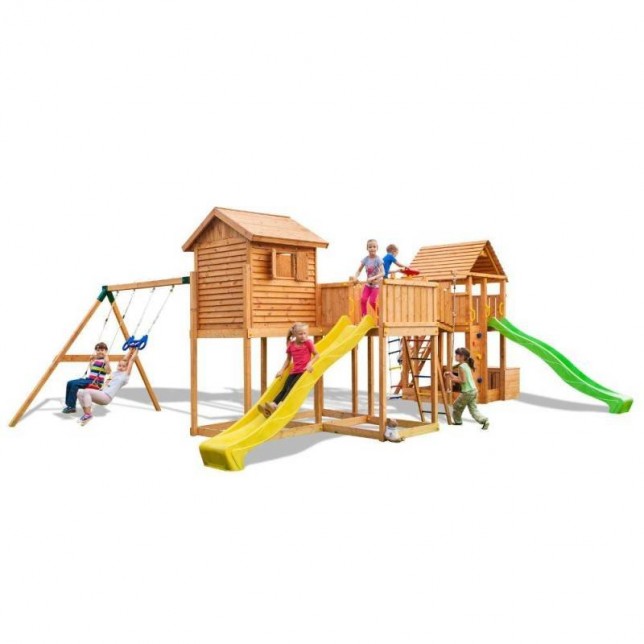 Didelė žaidimų aikštelė su namukais - FORTRESS Toybox Rainbow