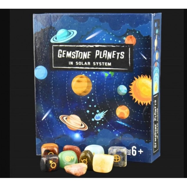 Įvairių planetų brangakmenių kolekcija