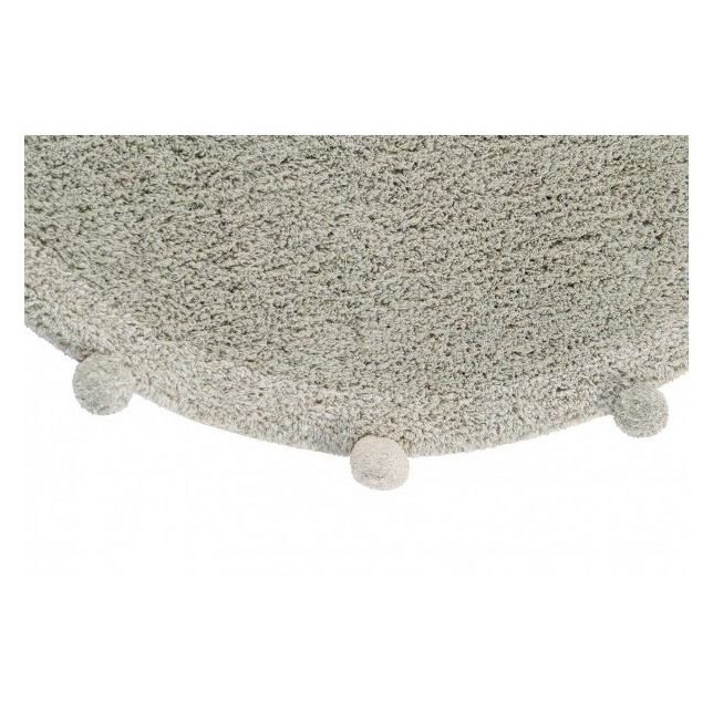 Apvalus žalsvas Bubbly skalbiamas kilimas Ø120 cm