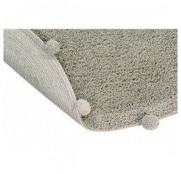 Apvalus žalsvas Bubbly skalbiamas kilimas Ø120 cm