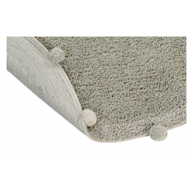 Apvalus žalsvas Bubbly skalbiamas kilimas Ø120 cm