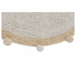 Apvalus Bubbly skalbiamas kilimas - "Natural Honey" Ø120 cm
