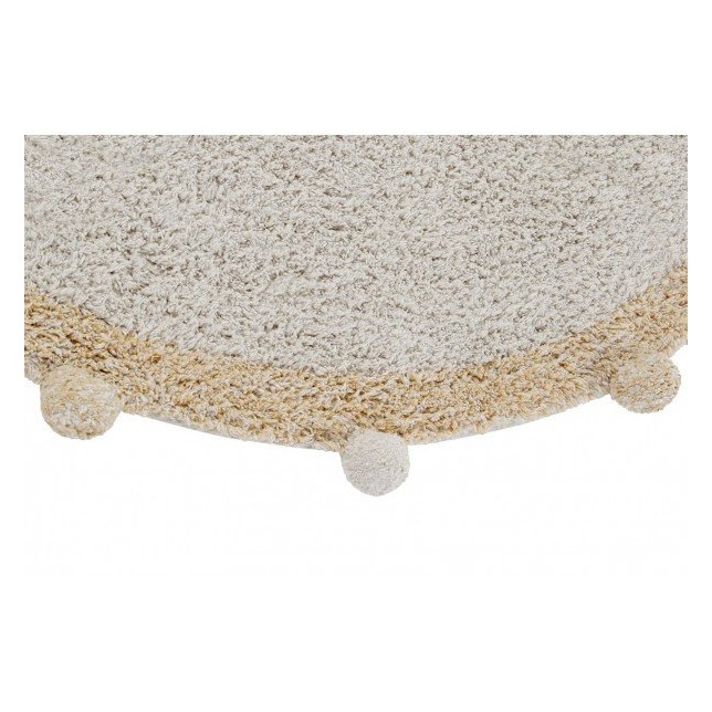 Apvalus Bubbly skalbiamas kilimas - "Natural Honey" Ø120 cm