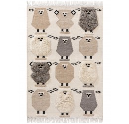 Kreminės spalvos kilimas - Sheeps  90x150 cm