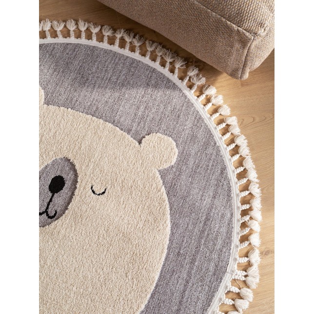Apvalus kilimas - Momo Grey / 120 cm