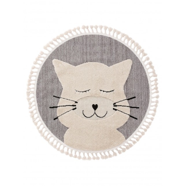 Kids rug Momo Grey ø 120 cm round