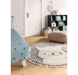 Kids rug Momo Grey ø 120 cm round