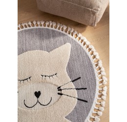 Kids rug Momo Grey ø 120 cm round