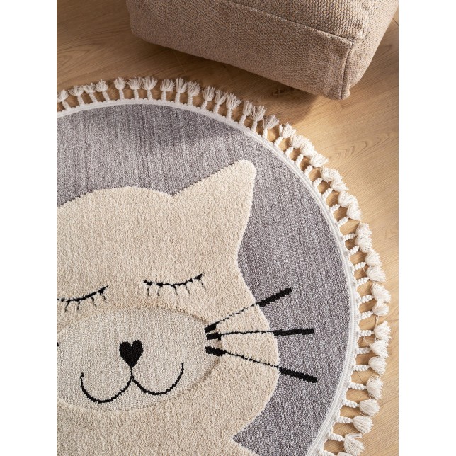 Kids rug Momo Grey ø 120 cm round