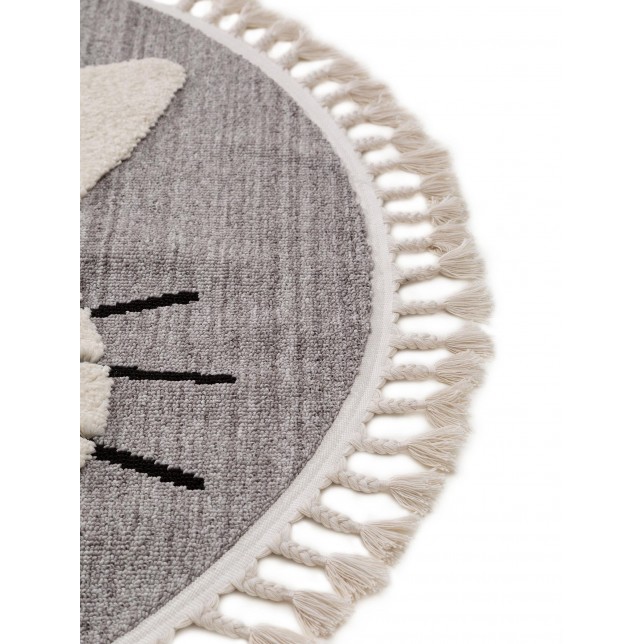 Kids rug Momo Grey ø 120 cm round