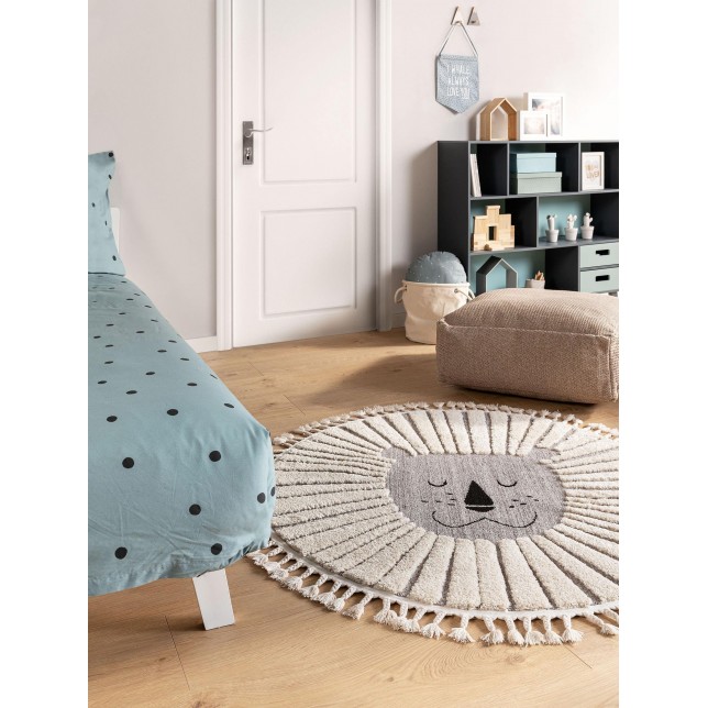 Kids rug Momo Grey ø 120 cm round