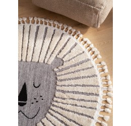 Kids rug Momo Grey ø 120 cm round
