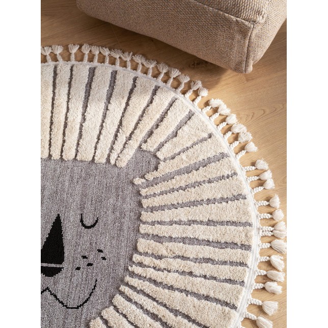 Kids rug Momo Grey ø 120 cm round