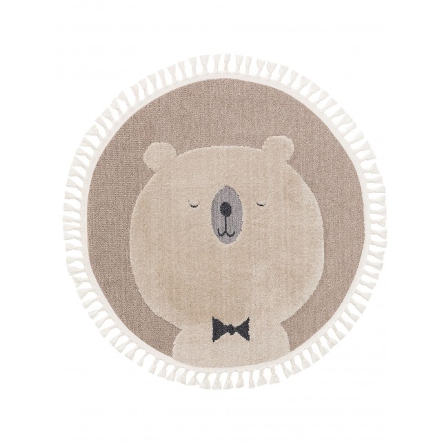 Kids rug Momo Beige ø 120 cm round