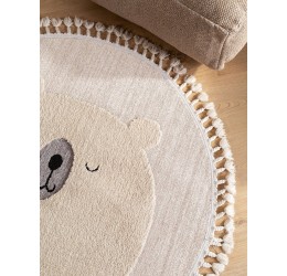 Kids rug Momo Cream ø 120 cm round